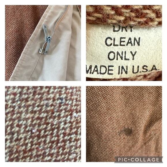 American Vintage 1960’s tweed reversible cape  removable hood made USA size med - Picture 12 of 12